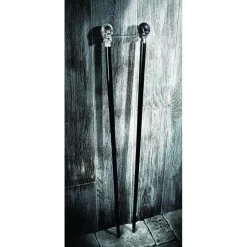 Black Walking Stick with Matte Black Skull Head