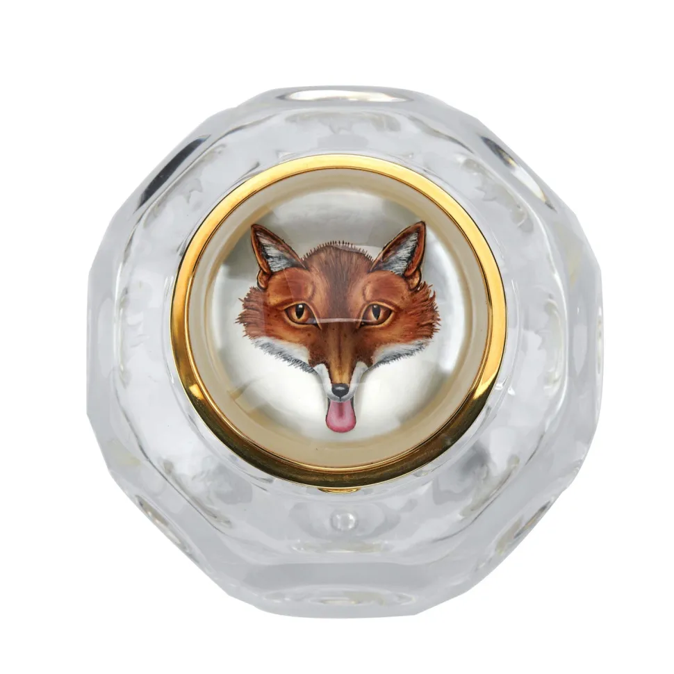 Crystal And 18ct Yellow Gold Box With Hand-Painted Rock Crystal Fox Li