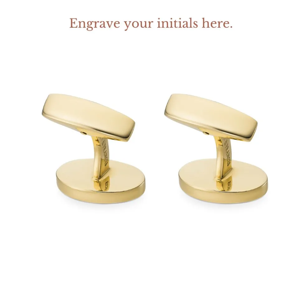 18ct Gold Plain Oval Cufflinks