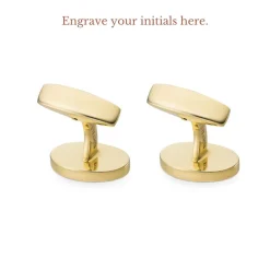 18ct Gold Round Hobnail Patterned Cufflinks with Diamonds and Mother-o