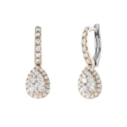 18ct Rose Gold Diamond Drop Earrings