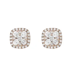18ct Rose Gold Diamond Stud Earrings