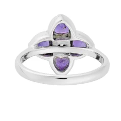 18ct White Gold Amethyst and Diamond Cluster Ring