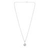 18ct White Gold Crystal Bead And Diamond Pendant