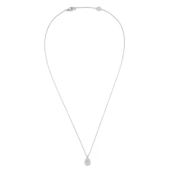 18ct White Gold Diamond Drop Small Pendant