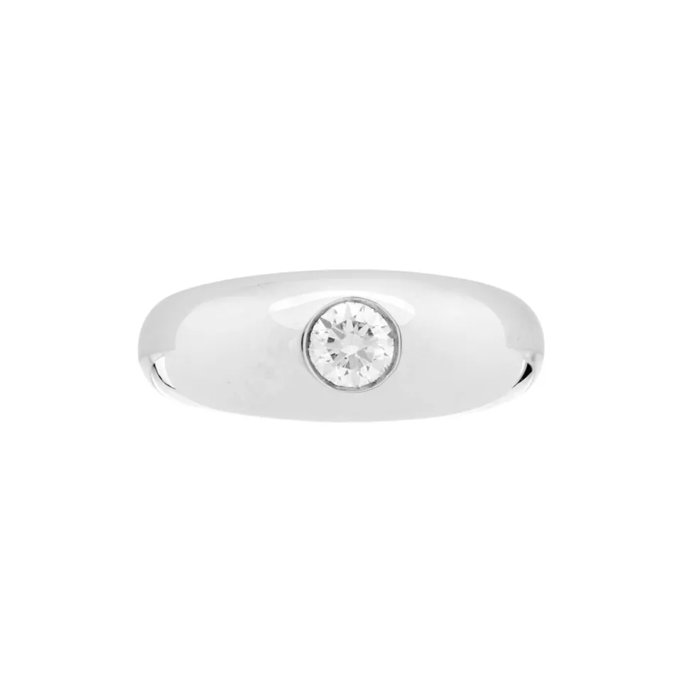 18ct White Gold Diamond Gypsy Ring