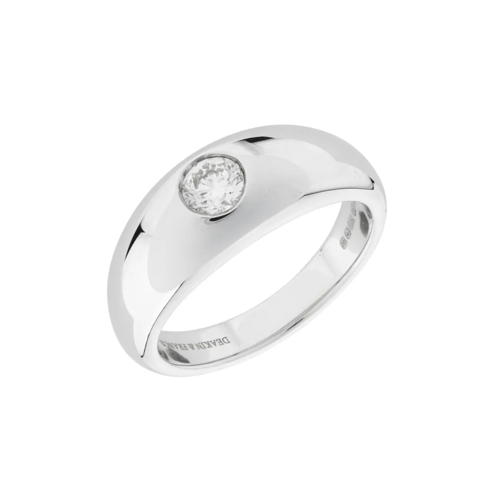 18ct White Gold Diamond Gypsy Ring