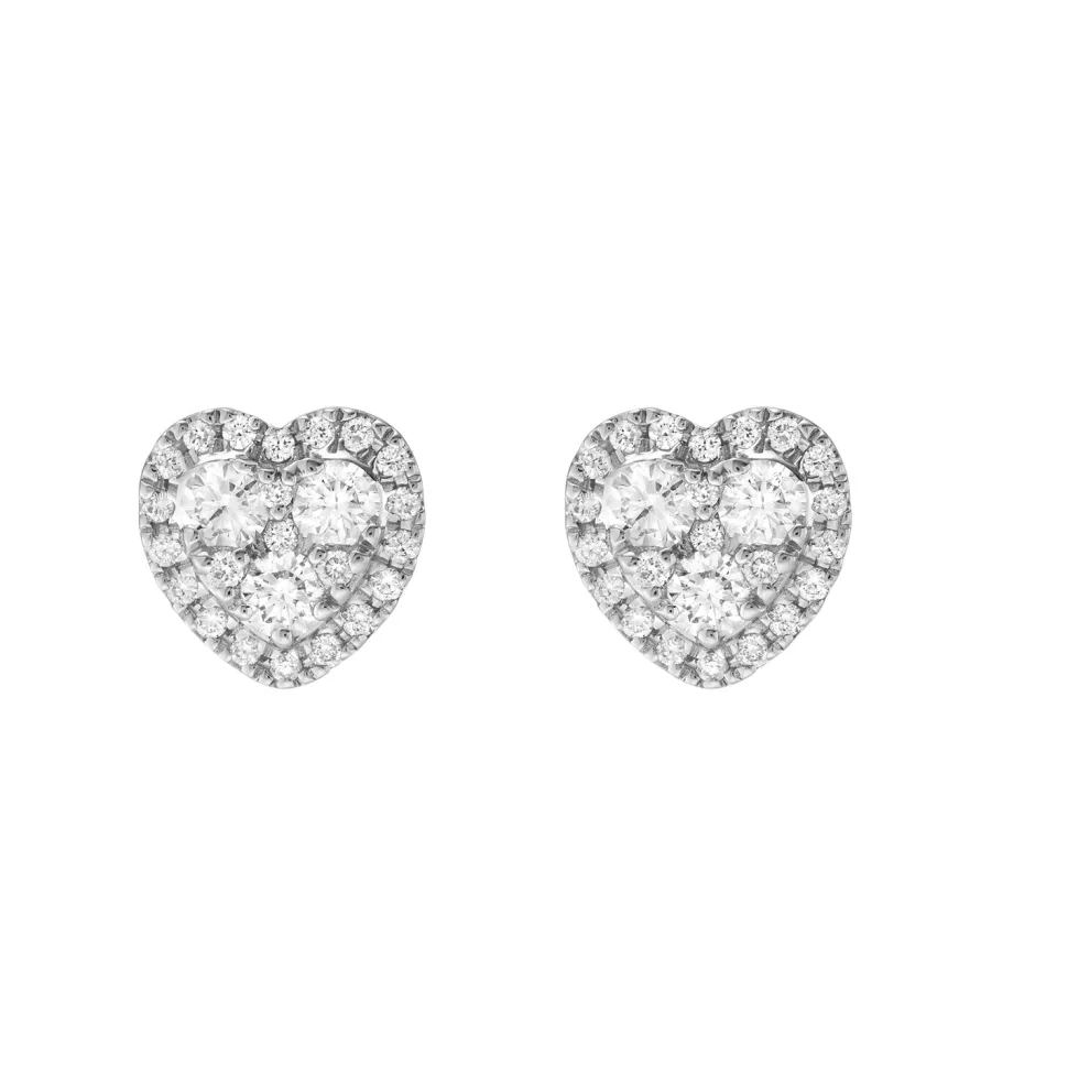 18ct White Gold Diamond Stud Earrings
