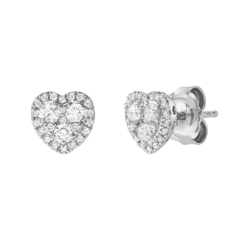 18ct White Gold Diamond Stud Earrings