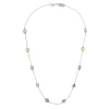 18ct White Gold Fancy Colour Sapphire Necklace