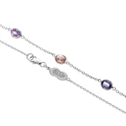 18ct White Gold Fancy Colour Sapphire Necklace