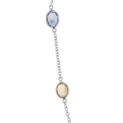 18ct White Gold Fancy Colour Sapphire Necklace