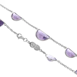 18ct White Gold Fancy Cut Amethyst Necklace