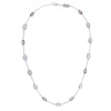 18ct White Gold Pink Tourmaline and Blue Topaz Necklace