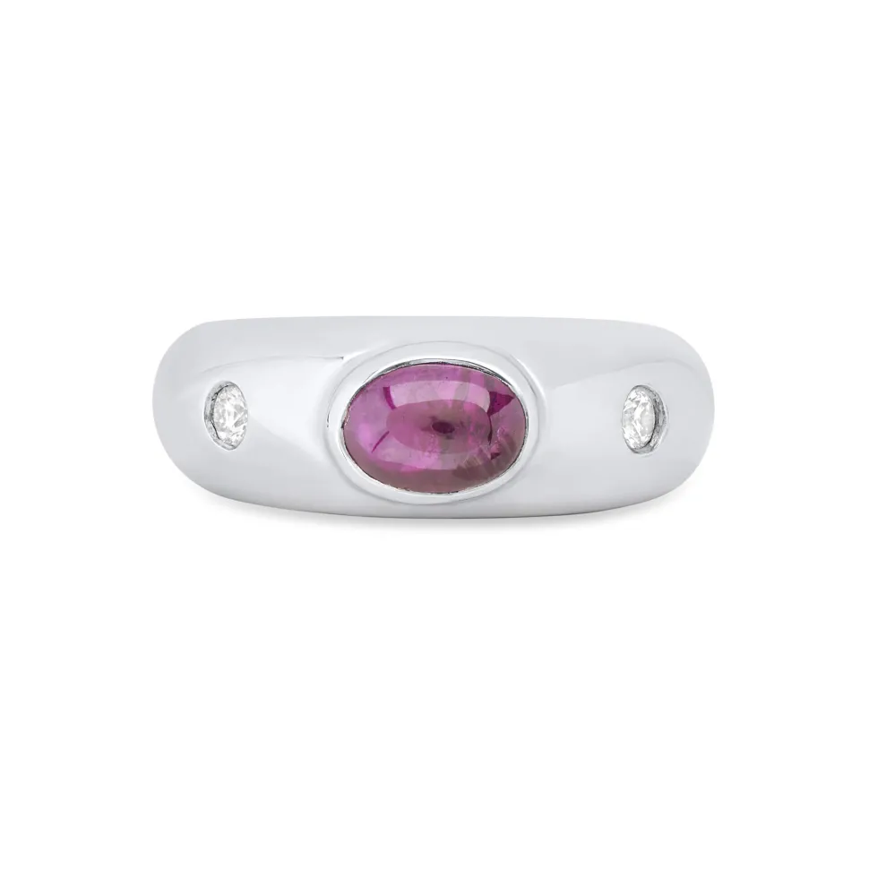 18ct White Gold Ruby And Diamond Ring