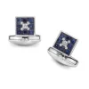 18ct White Gold Sapphire And Diamond Small Square Cufflinks