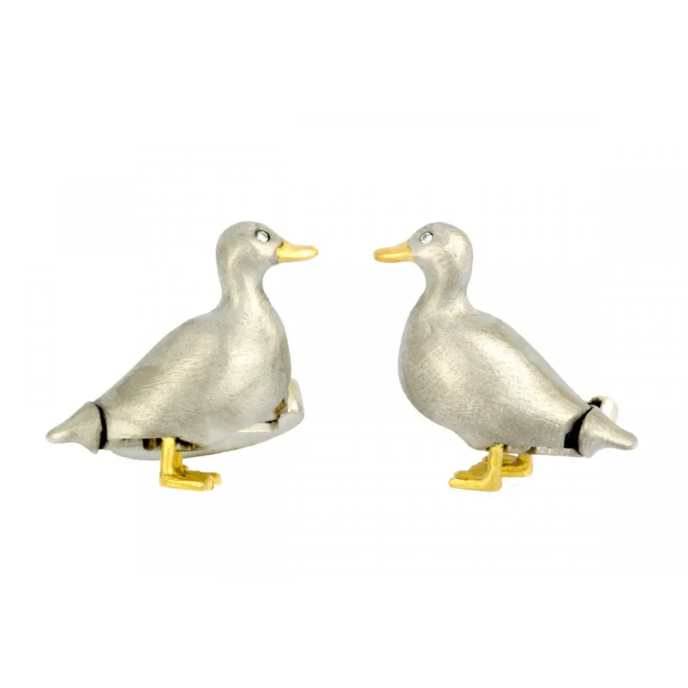 18ct Yellow & White Gold Duck Cufflinks