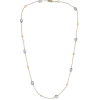 18ct Yellow Gold Blue Topaz and Fire Opal Necklace