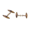 9ct Yellow Gold Chain Link Torpedo Tiger's Eye Cufflinks