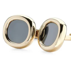 9ct Yellow Gold Cushion Shape Haematite Cufflinks.