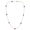 18ct Yellow Gold Diamond, Ruby and Sapphire Necklace