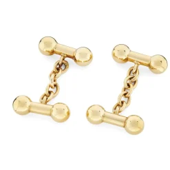 18ct Yellow Gold Dumbbell Cufflinks