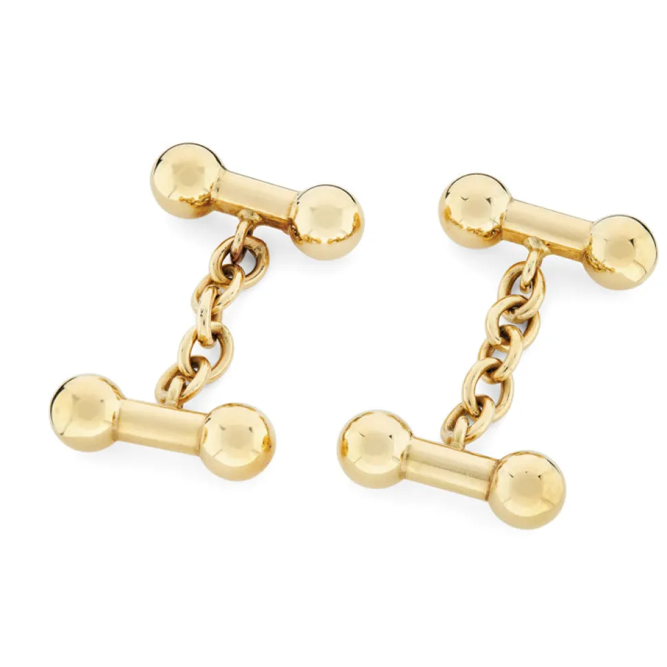 18ct Yellow Gold Dumbbell Cufflinks