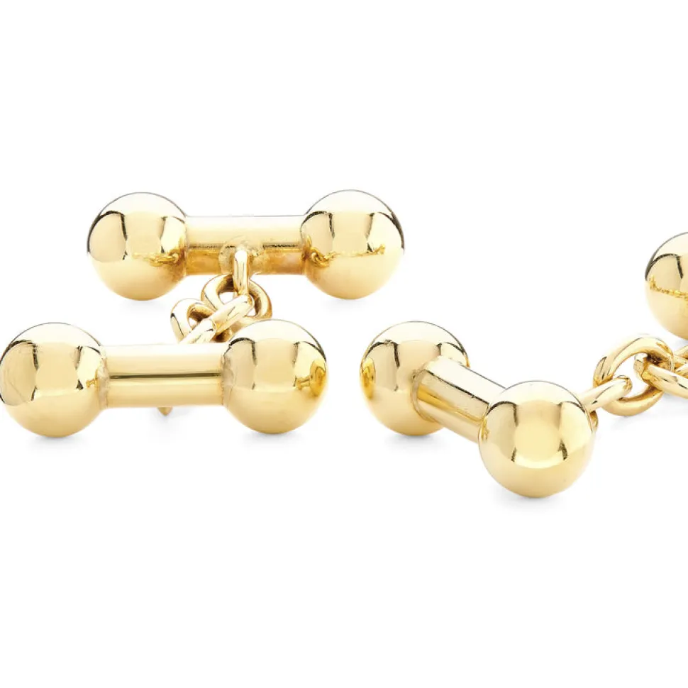 18ct Yellow Gold Dumbbell Cufflinks