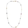 18ct Yellow Gold Fancy Colour And Fancy Shape Sapphire Spectacle Neckl