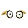 18ct Yellow Gold Mother-of-Pearl and Sapphire Cufflinks