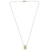 18ct yellow gold peridot and diamond pendant.