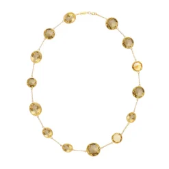 18ct Yellow Gold 20" Light And Dark Citrine Necklace