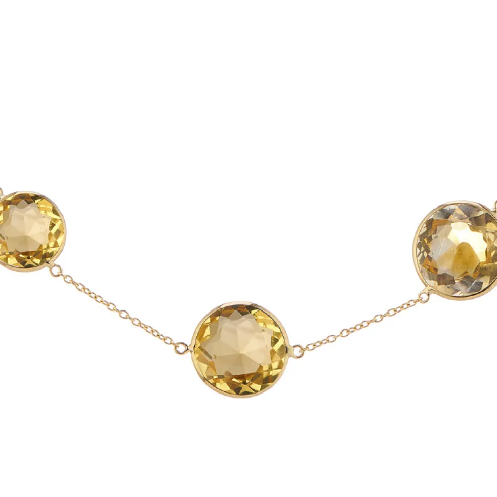 18ct Yellow Gold 24" Light And Dark Citrine Necklace