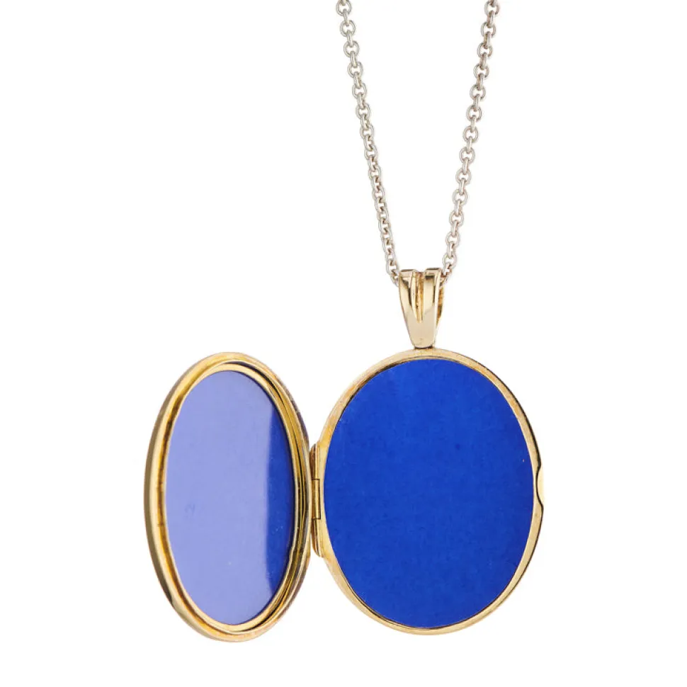 18ct Yellow Gold Red and Black Enamel Locket with Ruby Centre