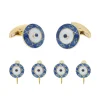 18ct Yellow Gold Royal Blue And Sapphire Dress Set