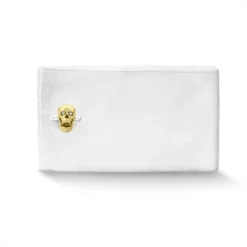 18ct Yellow Gold Skull Cufflinks with Popping Diamond Eyes