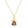 18ct Yellow Gold Trilliant Cut Smoky Quartz And Diamond Pendant