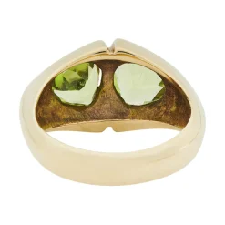 18ct Yellow Gold Trillion Cut Peridot Ring