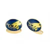 18ct Yellow Gold Vitreous Enamel Wasp Cufflinks