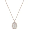 18ct Yellow Rose Diamond Drop Medium Pendant