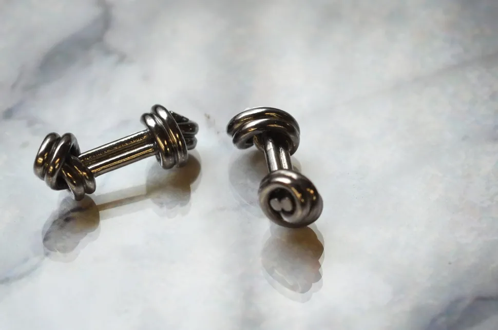 Dark Grey Double Knot Cufflinks