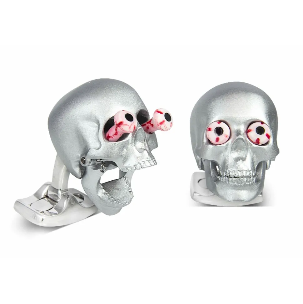 Eye Popping Skulls in Silver Satin Finish