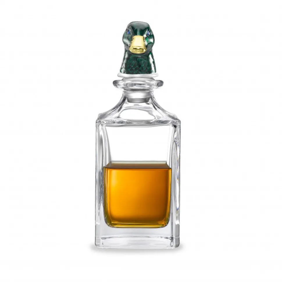 Green Duck Head Crystal Decanter
