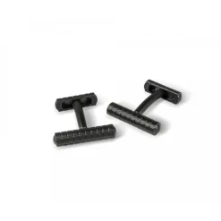 Knurl Cufflinks In Matte Black Finish