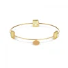 Leora Rectangle Shaped Gemstone Bangle in Lemon Quartz