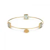 Leora Rectangle Shaped Gemstone Bangle in Blue Topaz