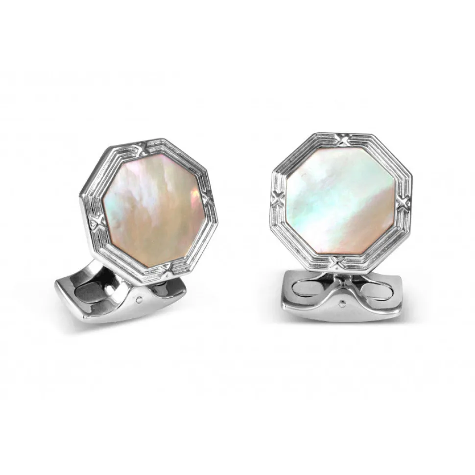 Octagonal Mother-Of-Pearl Dress Stud Set
