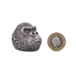 Oxidised Sterling Silver Grumpy Gorilla Ring
