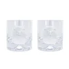 Pair of Glass Tumblers With Engraved Lion