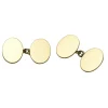 Plain Oval Cufflinks - 18ct Yellow Gold, Medium Weight